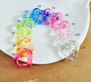 Material Available in Custom Colors and Sizes Large Colorful Transparent Epoxy Resin Chain Links Handmade Angel Style - Product Image 3