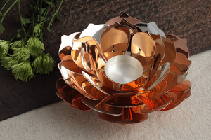 ที่วางเทียนรูปดอกบัวสองสี - Product Image 1