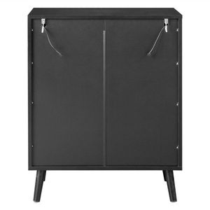 2-Door High-Legged Shoe Cabinet 4-tier Internal Shelving <b>USB</b> LED Light Strip 24 <b>Key</b> Adjustable Lighting Part-Made Shoe Racks - Product Image 2