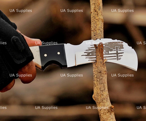 มีดล่าสัตว์ UA Supplies Sheepsfoot ใบมีดเหล็กดามัสกัส ด้ามทำจากกระดูกอูฐ อุปกรณ์เอาตัวรอดกลางแจ้ง ความหนา 0.5 มม. ใบมีดแบบ Fixed Blade EDC - Product Image 3