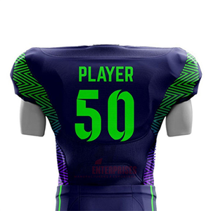 Visière et serviette de football américain bleu marine vif et vert néon – Équipement sportif en polyester respirant - Product Image 4