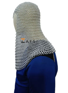 Capucha de Cota de Malla Medieval de Alta Calidad con Anillos de Aluminio, Armadura de Caballero para Disfraz de Cosplay y Reenactment Unisex para Adultos - Product Image 5