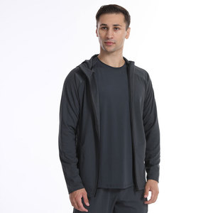 Veste polaire à capuche pour homme, couleur unie, fermeture éclair, coupe classique, style sportif, noir, vêtements d'automne - Product Image 4