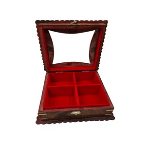 Handcrafted Wooden Jewelry <b>Box</b> with Mirror Velvet Lining Multi Compartment <b>Lockable</b> Organizer <b>Storage</b> Elegant Gift Case - Product Image 3