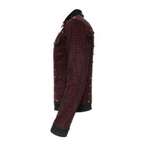 Veste en jean pour homme avec strass, veste personnalisée ornée pour le streetwear et les clubs - Product Image 3