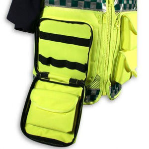 Gilet de sécurité réfléchissant haute visibilité pour paramédicaux avec poches et bordure à carreaux, uniforme unisexe, utilisation toutes saisons - Product Image 5