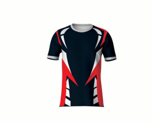 T-shirt en tricot à sublimation avec logo personnalisé sur le devant, tissu respirant et écologique - Product Image 1