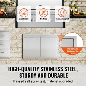 Porta di Accesso BBQ a Incasso in Acciaio Inox 30W X 21H Pollici per Cucina Esterna, Accessori per Mobili a Muro - Product Image 3