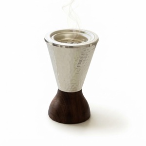 Brûleur d'encens en métal de haute qualité, brûleur de Bakhoor argenté, Mabkhara moderne en forme de sablier, brûleur de charbon en acier inoxydable en gros - Product Image 4