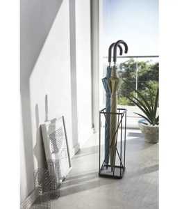 Paragüero moderno de metal negro, soporte minimalista cuadrado para paraguas, organizador geométrico para bastones, estante de almacenamiento de paraguas para entrada. - Product Image 1