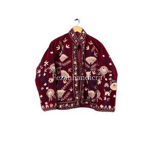 Chaqueta de terciopelo Unisex para mujer, bordado uzbeko, hecho a mano, Otoño, Primavera, abrigo Suzani, venta al por mayor para fiestas de invierno, soporte de algodón - Product Image 1