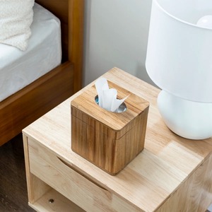Modern Wooden Tissue Box Square Design Free Standing Home Decorative Accessory - Product Image 3
