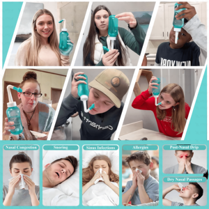 OTICA Botella Portátil de Plástico para Lavado Nasal, Enjuague Sinusal con Agua Salada, Spray para Limpieza Diaria de Nariz para Adultos y Niños - Product Image 6