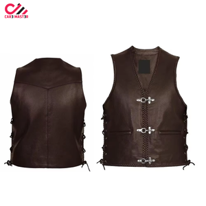 Chaleco de Cuero Genuino de Vaca para Hombre, Hecho a Medida, de Alta Calidad, para Invierno, Casual, Resistente al Viento, con Logotipo Bordado, Cuello en V - Product Image 4