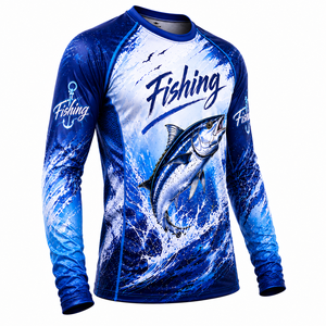 Camiseta de Pesca de Manga Larga para Hombre 2026, de Secado Rápido, Cuello Redondo, con Estampado Sublimado, Protección UV UPF 50, 100% Protección UV - Product Image 3
