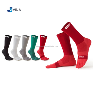 Chaussettes de sport athlétiques à 5 doigts avec logo personnalisé JZVINA, chaussettes en tricot solides pour la course à pied et la randonnée - Product Image 5
