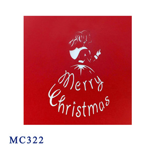 Best Selling Christmas Angel Theme <b>Handmade</b> Custom <b>Paper</b> Crafts with Offset Printing Vietnam Hot Seller Lady Red Pop Card - Product Image 6