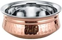 Vaisselle en cuivre et acier inoxydable, bols de service, bols indiens Handi en cuivre pour céréales, soupes, aliments cuits, articles de service pour fêtes