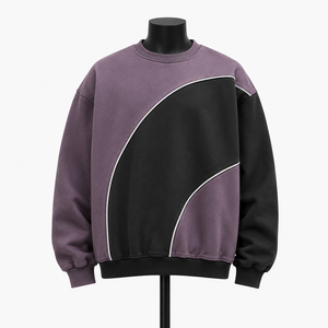 Sudadera de cuello redondo con bloques de color para hombre, sudadera informal personalizada, sudadera de algodón y forro polar, fabricante de sudaderas estilo streetwear - Product Image 1