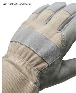 Gants de travail en cuir de vachette pleine fleur renforcé de qualité supérieure, protection des jointures, dos en tissu, certifiés CE, anti-coupure, anti-choc pour - Product Image 3