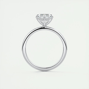 Bague de fiançailles solitaire en or blanc avec diamant de laboratoire taille émeraude - Product Image 2