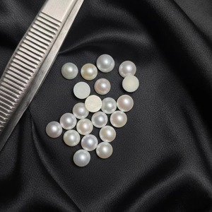 Perlas de Agua Dulce Naturales, Corte Brillante Redondo, de Rare Gems Factory, Cabujón Blanco de 3mm-12mm, con Certificación de Terceros - Product Image 1