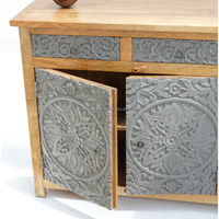 Buffet vintage industriel en bois massif avec 4 tiroirs et 4 portes, de haute qualité, pour la maison et l'hôtel, armoire de rangement pour salon