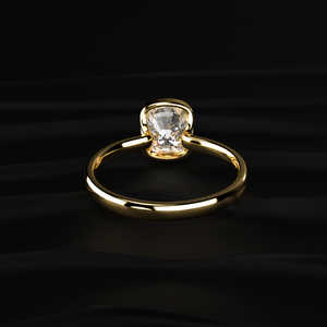 Bague en Moissanite Coussin 3 carats Qualité VVS Or Blanc 14K Sertissage Demi-Cerclé Moderne Vente Directe Fournisseur de Bijoux Professionnel - Product Image 4