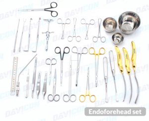 Kit d'instruments manuels endoscopiques DAVICON Premium pour lifting frontal et desquamation des sourcils, certifié CE ISO Classe I en acier inoxydable - Product Image 6