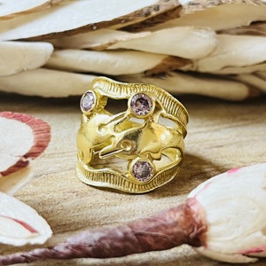 Unique Design Dolphin <b>Ring</b> <b>Boho</b> Brass <b>Rings</b> For Women 18k Gold Plated Animal Chunky Band Amethyst Jewelry For Wholesale/OEM/ODM - Product Image 6