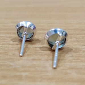 <b>Solid</b> 925 Sterling <b>Silver</b> Labradorite Gemstone Stud Earrings Supplier Wholesaler Manufacturer JAIPUR <b>SILVER</b> - Product Image 3