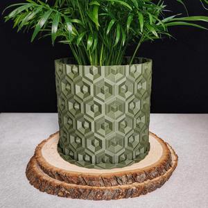 Maceta de metal con diseño de acabado dorado de alta calidad, perfecta para decoración de interiores del hogar y como adorno para mesa auxiliar de dormitorio. - Product Image 2