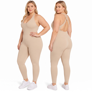 Women's Halter Neck Gym Wear Jumpsuits Sleeveless Plus Size Compression Bodysuit Women Ankle Length <b>Playsuit</b> Yoga Wear Jumpsuit - Product Image 1