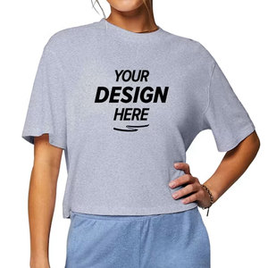 Camiseta Corta para Mujer, Estilo Minimalista, Cuello Redondo, Manga Corta, Transpirable, de Algodón, Informal para el Día a Día, Camiseta Corta de Verano - Product Image 5