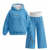 Ensemble 2 pièces de qualité supérieure, décontracté, hiver, blanc uni, brodé, sweat à capuche oversize et pantalon large, en molleton 100% coton