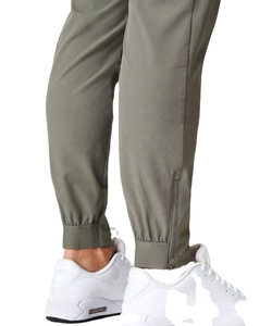 Men's Olive Green Golf <b>Pants</b> Solid Color Breathable Knitted <b>Spandex</b>/Nylon Casual Fit Elastic Waist Closure Quick Dry Four-Way - Product Image 4