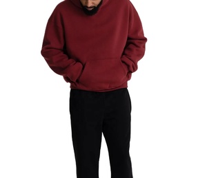 Vintage lavage hiver hommes coton/polyester mélange polaire lourd coupe régulière lavé à l'acide Streetwear goutte épaule à capuche - Product Image 3