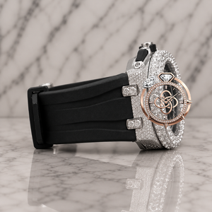 Montre de luxe à cadran rond en moissanite pour homme, bracelet entièrement serti de diamants - Product Image 2