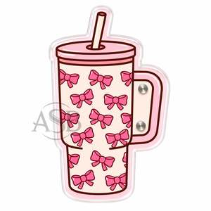 Paleta de Acrílico Sostenible para Extensiones de Pestañas con Diseño de Lazo Rosa, Taza Tumbler y Logotipo Personalizado - Product Image 1