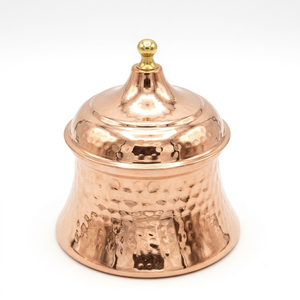 Pot à sucre en cuivre martelé fait main, en forme de cloche, décoratif, récipient en métal vintage, ustensile de cuisine, artisanat - Product Image 1