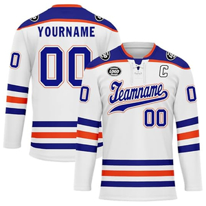 เสื้อฮอกกี้น้ำแข็งแบบกำหนดเอง ขายส่ง OEM สำหรับผู้ซื้อจากสหรัฐอเมริกา ชุดทีมฮอกกี้แบบสั่งทำพิเศษ ปักโลโก้ สั่งซื้อจำนวนมาก 100% - Product Image 1