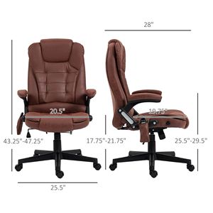 Microfiber High Back Executive Office Chair 6-Point <b>Vibrating</b> Massage with Heat Reclining Backrest Padded - Product Image 3