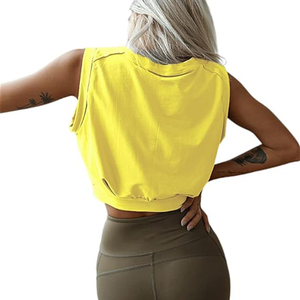 Sudadera corta sin mangas para mujer al por mayor, top informal holgado para entrenamiento y fitness - Product Image 6