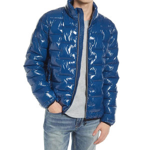 Premium Quality Custom Made Men's Shiny Puffer <b>Jacket</b> High Quality Windproof Zipper Closure Casual Winter Outerwear Puffer Coat - Product Image 4