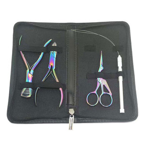 Kit de Herramientas Profesional para Extensiones de Cabello: Alicates de Acero Inoxidable, Tijeras, Peine, Clips, Aguja de Bucle, Cuentas Duraderas para Extensiones de Cabello - Product Image 1