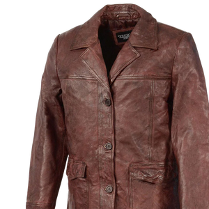 <b>Mens</b> Brown Genuine <b>Leather</b> Bomber <b>Jacket</b> With Faux Fur Closure Regular Fit Winter Wear Moto Style - Product Image 2