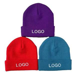 OEM Wholesale Unisex 100% Acrylic Knit Beanie Streetwear Solid Color Custom Logo <b>Winter</b> Hat Manufacturer - Product Image 2