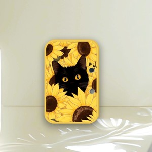 Herramienta magnética de belleza para pestañas, tipo placa rectangular de acrílico, con diseño personalizado de gato negro, girasol, mariposa y flor sólida, para pestañas postizas - Product Image 1