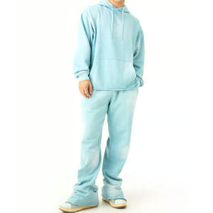 Conjunto Deportivo para Hombre, Pantalones Acampanados Verde Menta, Sudadera con Capucha, Poliéster, Corte Regular, Transpirable, Ligero y Ecológico - Product Image 1