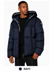 OEM Custom Logo Men's Hooded Puffer Jacket Winter Insulated <b>Bubble</b> <b>Coat</b> Luxury Fashion Outerwear European American Fit Wholesale - Product Image 4